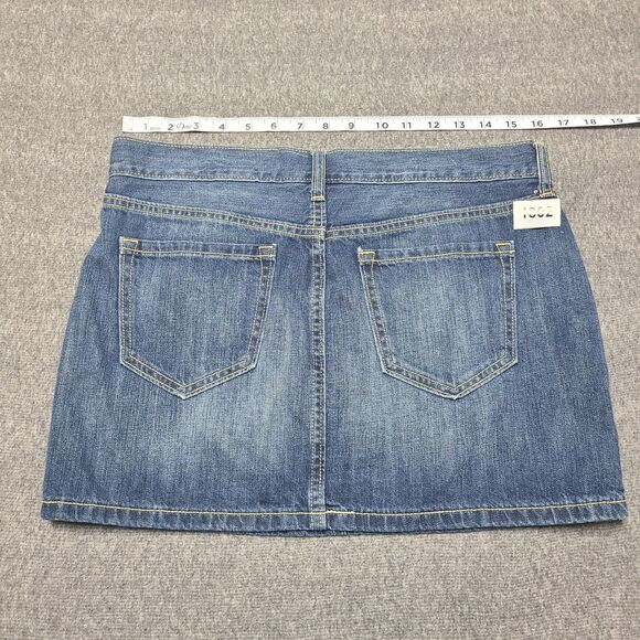 Womens Jeans Skirt 4 Blue Mini Beach Walking Fun Boho Denim - Picture 7 of 8